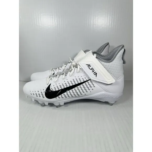 Nike Alpha Menace Pro 2 D Mid White Football Cleats 12.5 CK4277-100 Detachable