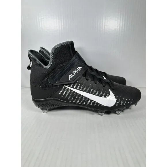 Nike Alpha Menace Pro 2 Football Cleats CK4277-001 Black White Mens Size 11.5