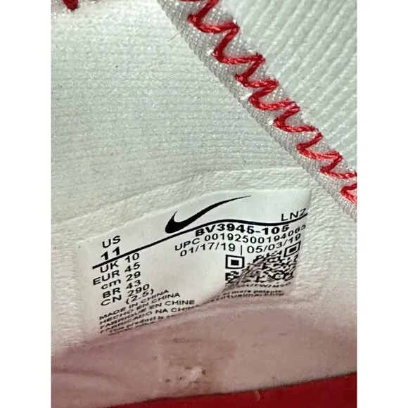 Nike Alpha Menace Pro 2 Football Cleats Red White Size 11 BV3945-105 BRAND NEW