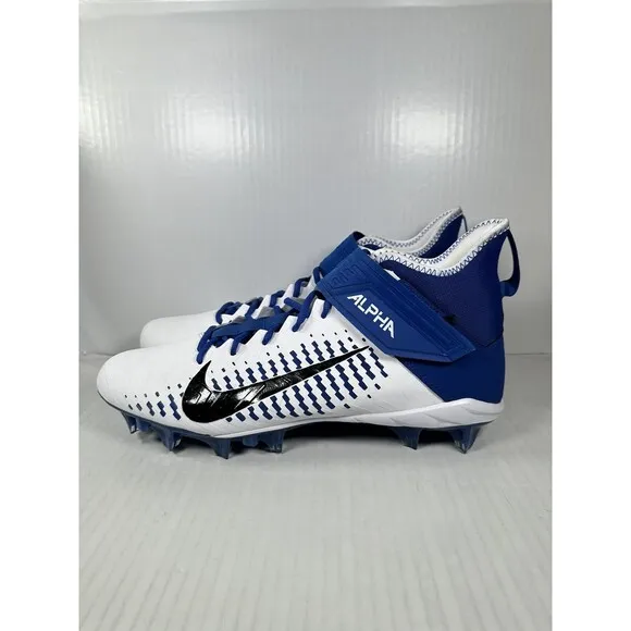 Nike Alpha Menace Pro 2 Football Cleats White Blue BV3945-101 | Men's Size 15
