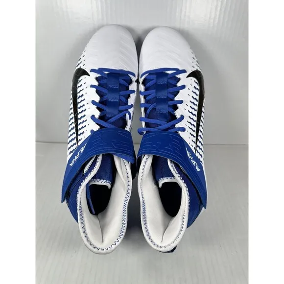 Nike Alpha Menace Pro 2 Football Cleats White Blue BV3945-101 | Men's Size 15