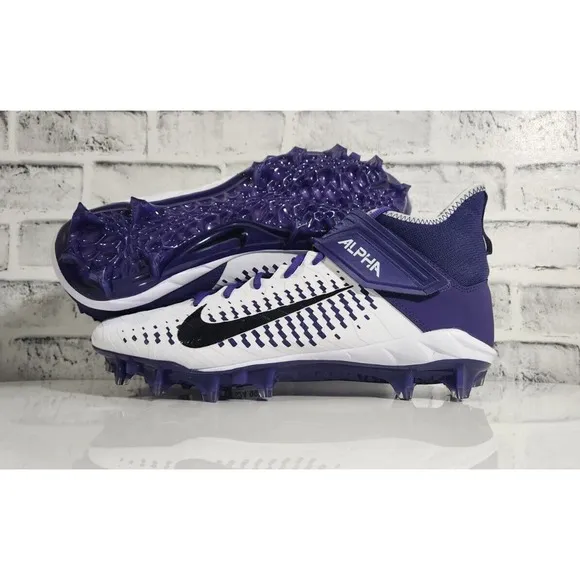Nike Alpha Menace Pro 2 Mid Football Cleats White Purple Mens Size 14 BV3945-104