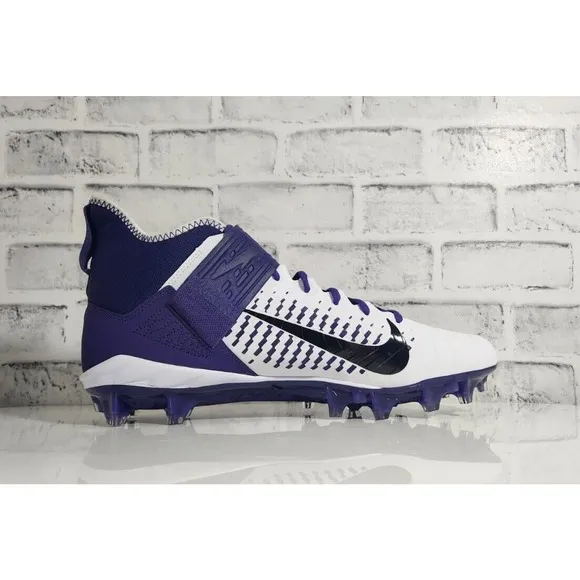 Nike Alpha Menace Pro 2 Mid Football Cleats White Purple Mens Size 14 BV3945-104