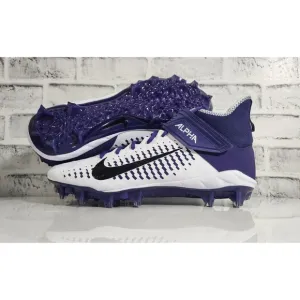 Nike Alpha Menace Pro 2 Mid Football Cleats White Purple Mens Size 14 BV3945-104