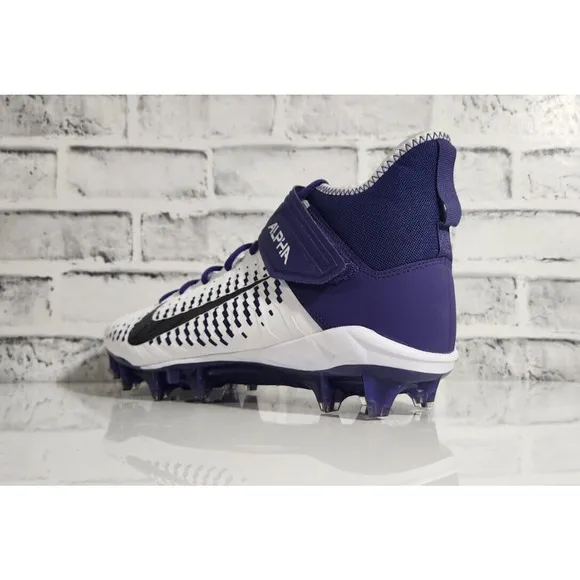 Nike Alpha Menace Pro 2 Mid Football Cleats White Purple Mens Size 14 BV3945-104