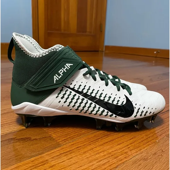 Nike Alpha Menace Pro 2 Mid Green White Football Cleats, Size 11.5 BV3945-107