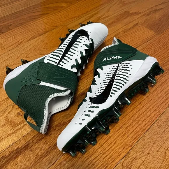 Nike Alpha Menace Pro 2 Mid Green White Football Cleats, Size 11.5 BV3945-107