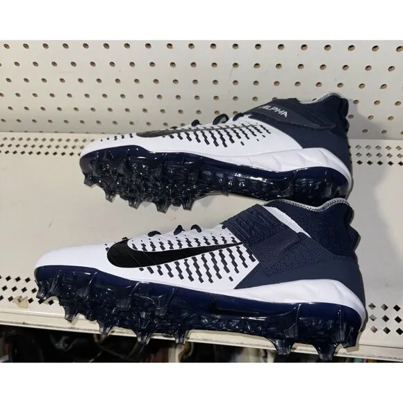 Nike Alpha Menace Pro 2 Mid Mens Football Cleats Size 13 Navy Blue White