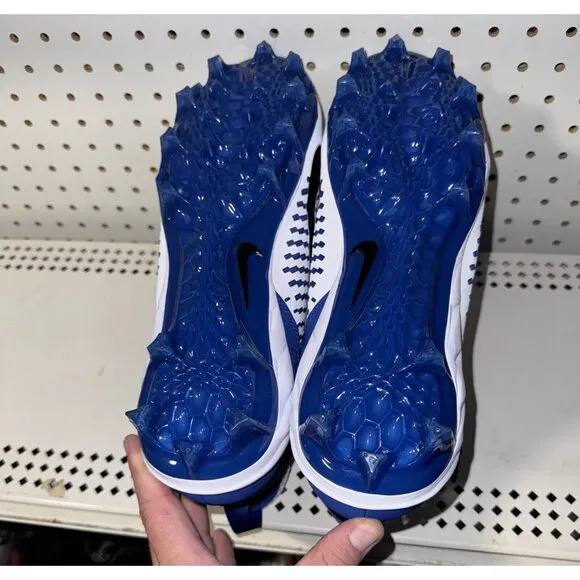 Nike Alpha Menace Pro 2 Mid Mens Football Cleats Size 13.5 Royal Blue White