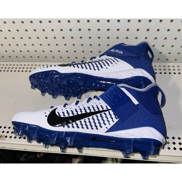 Nike Alpha Menace Pro 2 Mid Mens Football Cleats Size 13.5 Royal Blue White