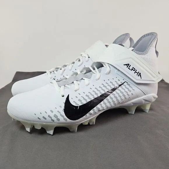 Nike Alpha Menace Pro 2 White Football Cleats BV3951-100 Men's Size 12.5‎ W