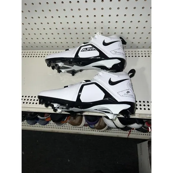 Nike Alpha Menace Pro 3 Mens Football Cleats Size 10.5 White Black CT6649-100