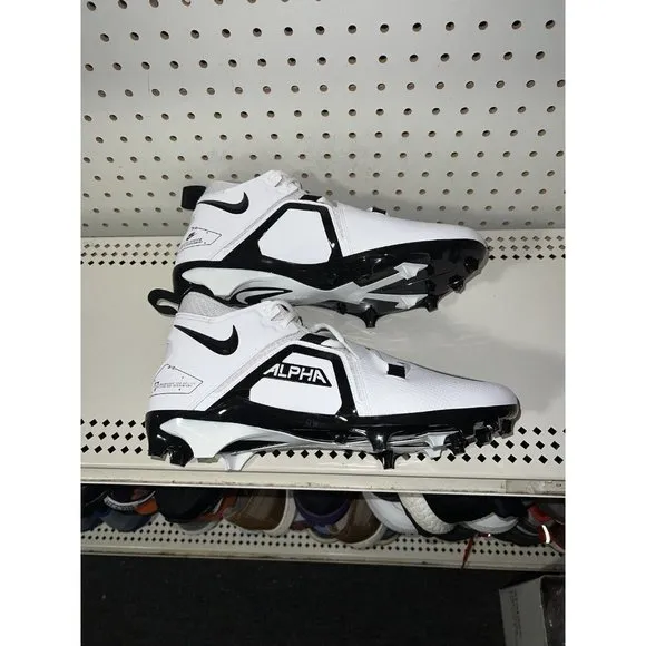 Nike Alpha Menace Pro 3 Mens Football Cleats Size 10.5 White Black CT6649-100
