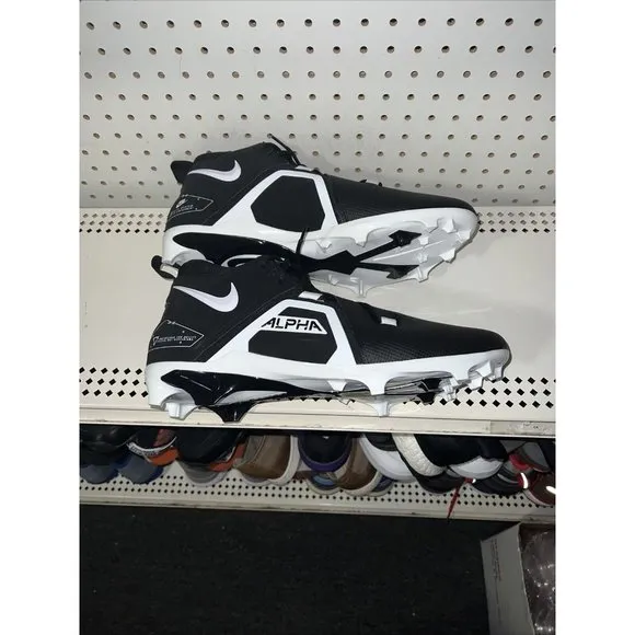 Nike Alpha Menace Pro 3 Mens Football Cleats Size 11 Black White CT6649-001