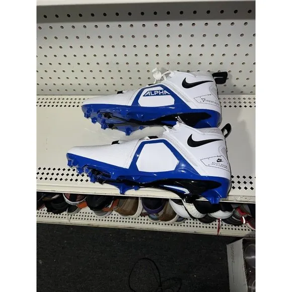 Nike Alpha Menace Pro 3 Mens Football Cleats Size 11 White Royal Blue Black