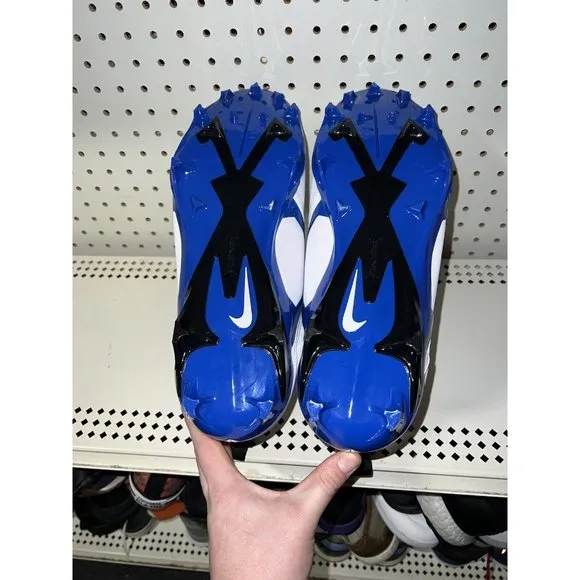 Nike Alpha Menace Pro 3 Mens Football Cleats Size 11 White Royal Blue Black