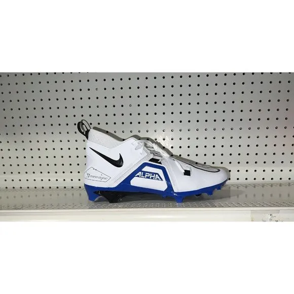 Nike Alpha Menace Pro 3 Mens Football Cleats Size 11 White Royal Blue Black