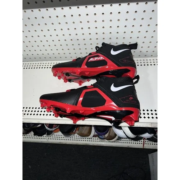 Nike Alpha Menace Pro 3 Mens Football Cleats Size 11.5 Black Red CT6649-004