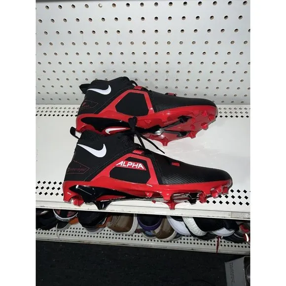 Nike Alpha Menace Pro 3 Mens Football Cleats Size 11.5 Black Red CT6649-004
