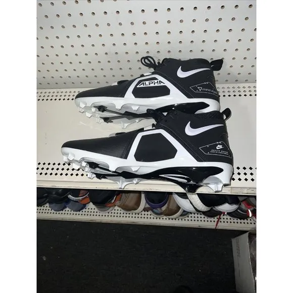 Nike Alpha Menace Pro 3 Mens Football Cleats Size 13 Black White CT6649-001