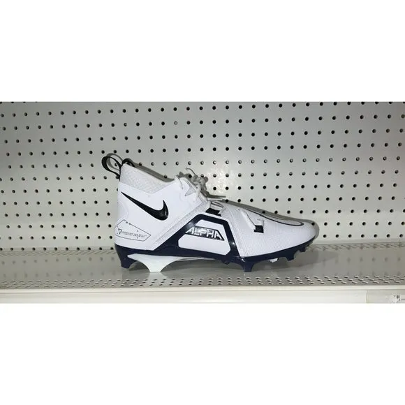 Nike Alpha Menace Pro 3 Mens Football Cleats Size 9.5 White Navy Blue Black