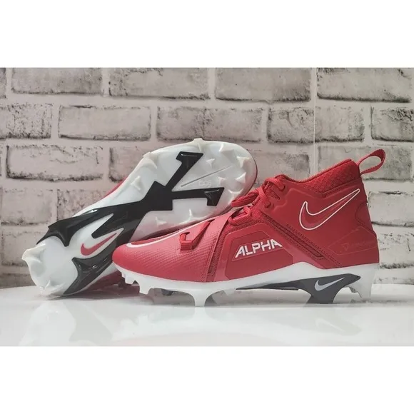 Nike Alpha Menace Pro 3 University Red Football Cleats CT6649-616 Size 9.5