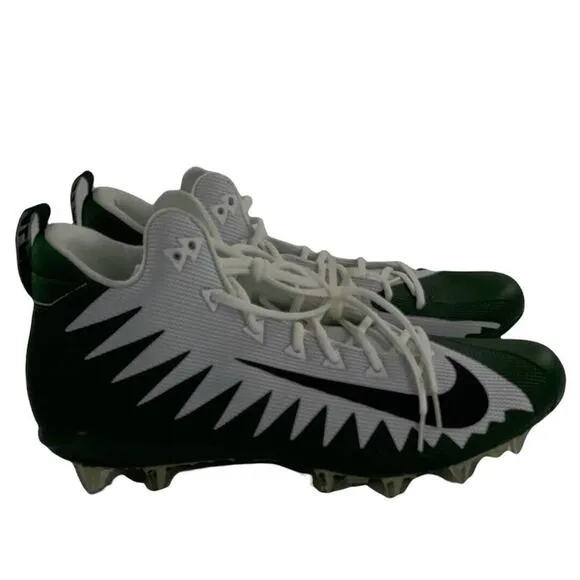 Nike Alpha Menace Pro Mid Cleats Mens Size 14.5 Green &amp; White Football Shoes NEW