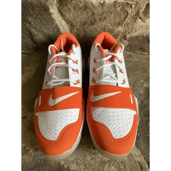 Nike Alpha Menace Turf Low Football Shoes White Orange Men Size 10 BV3997-105