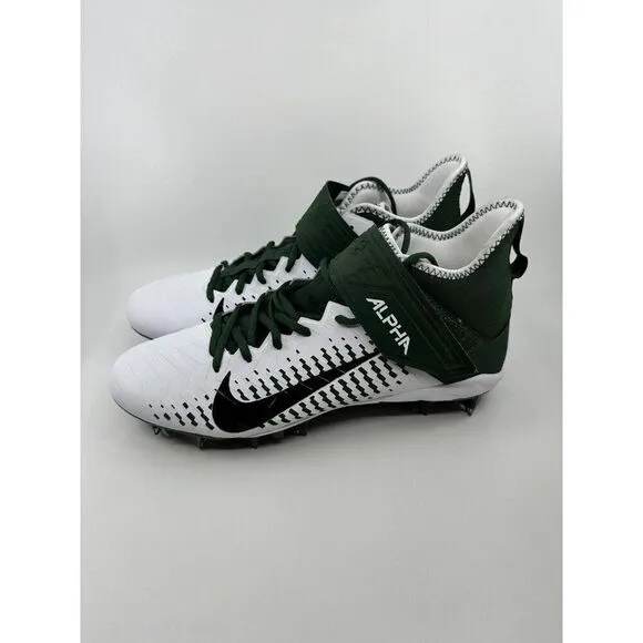 Nike Alpha Menace Pro 2 Football Cleats White Green BV3945-107 Men's Size 12