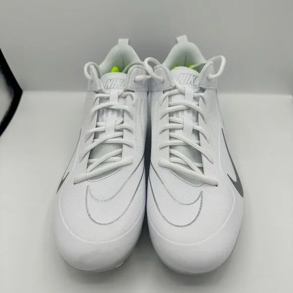 Nike Alpha Huarache 8 Varsity Lacrosse Cleats CZ6558-100 White/Silver Size 12.5