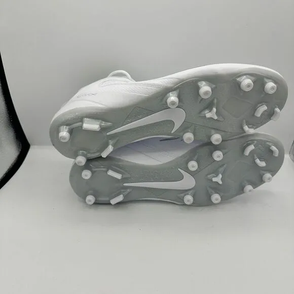 Nike Alpha Huarache 8 Varsity Lacrosse Cleats CZ6558-100 White/Silver Size 12.5