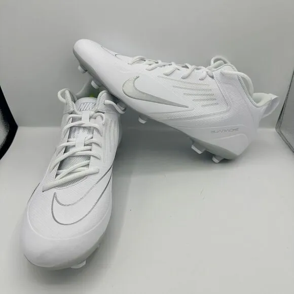 Nike Alpha Huarache 8 Varsity Lacrosse Cleats CZ6558-100 White/Silver Size 12.5