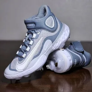 Nike Alpha Huarache Elite 4 Mid Baseball Cleats Shoes Youth 7 Grey DJ6520-012 SE