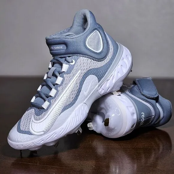Nike Alpha Huarache Elite 4 Mid Baseball Cleats Shoes Youth 7 Grey DJ6520-012 SE