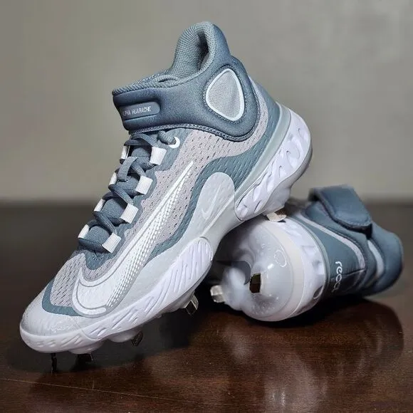 Nike Alpha Huarache Elite 4 Mid Baseball Cleats Shoes Youth 7 Grey DJ6520-012 SE