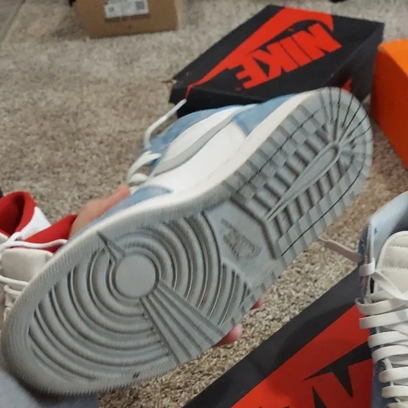 Nike Blue and White Sneakers High-Top Design