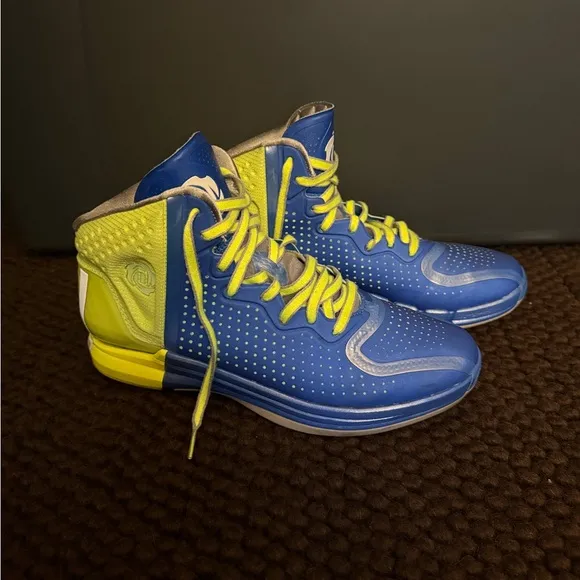 Nike Blue and Yellow Athletic Shoes High-Top Design