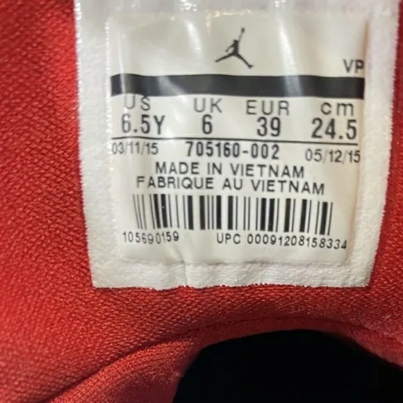 Nike Boys Air Jordan Flight Origin 2  Black Basketball Shoes Sneakers 6.5Y