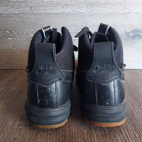 Nike Boys Black Lunar Force 1 Duckboot Shoes Size 6.5 Youth Lace Up High Top