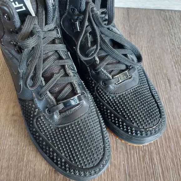Nike Boys Black Lunar Force 1 Duckboot Shoes Size 6.5 Youth Lace Up High Top
