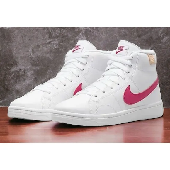 Nike Court Royale 2 Mid CT1725 White Pink Workout Shoes Womens 8.5 NEW In Box