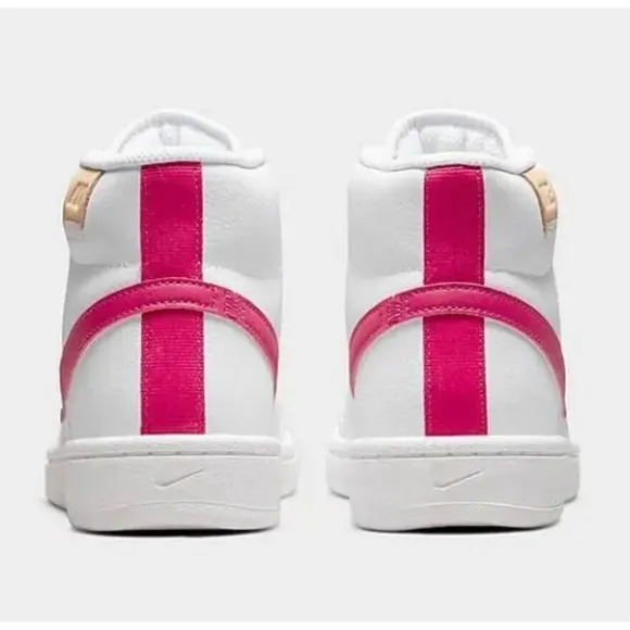 Nike Court Royale 2 Mid CT1725 White Pink Workout Shoes Womens 8.5 NEW In Box