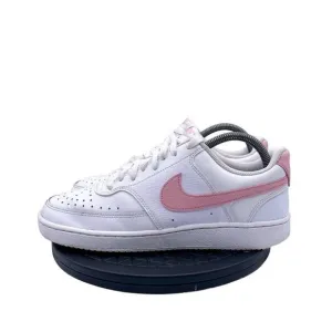 Nike Court Vision Sneaker Shoes Women's Size 8.5 White Pink Logo Low Top