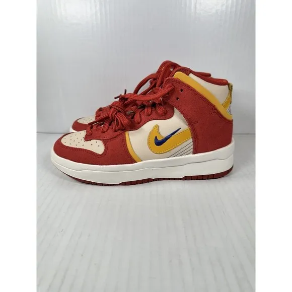 Nike Dunk High Up Rebel Cinnabar Red Yellow Ochre Lapis Womens Size 7 DH3718-600