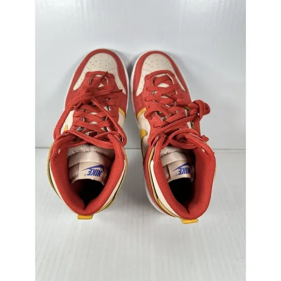 Nike Dunk High Up Rebel Cinnabar Red Yellow Ochre Lapis Womens Size 7 DH3718-600