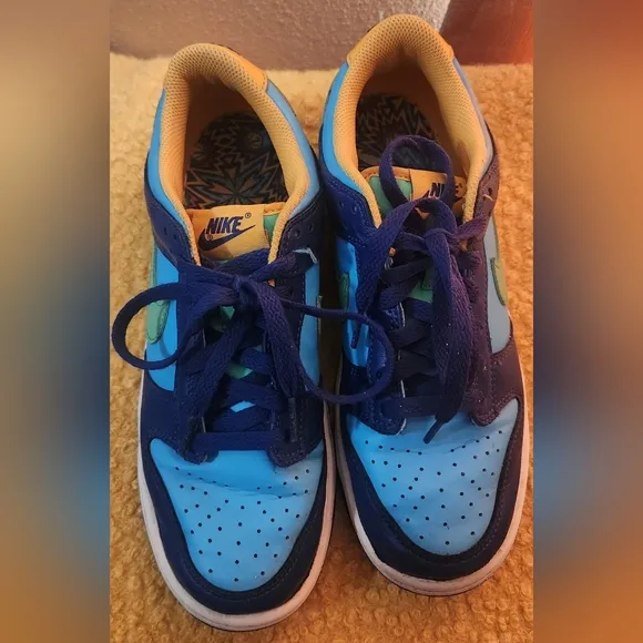 Nike Dunk Low Baltic Blue Electric Algae Tennis Shoes Size 7Y