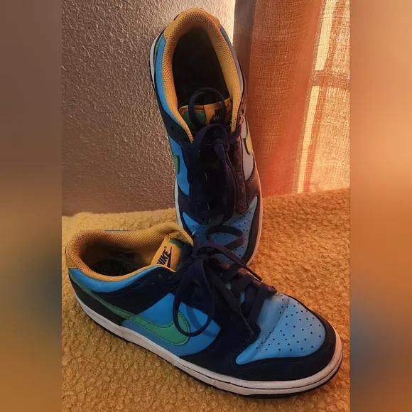 Nike Dunk Low Baltic Blue Electric Algae Tennis Shoes Size 7Y