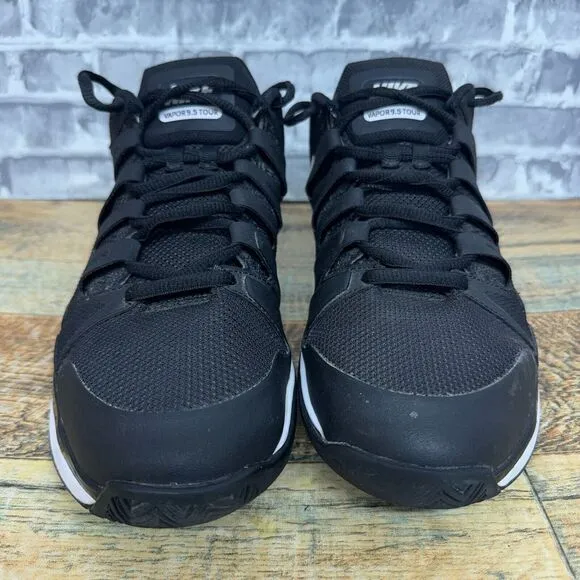 Nike Federer Zoom Vapor 9.5 Tour Black‎ Tennis Shoes 631458-011 Mens Size 9.5