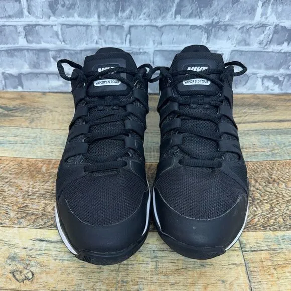 Nike Federer Zoom Vapor 9.5 Tour Black‎ Tennis Shoes 631458-011 Mens Size 9.5