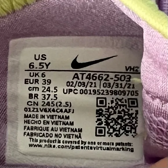 Nike Flex Runner Lilac Purple Lemon Twist Girls Road Running Tennis Shoes